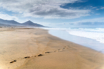 Footprints on the Cofete beach - Fuerteventura landscapes