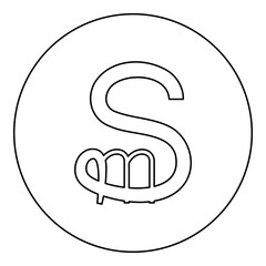 Spesmilo sign currency symbol money icon in circle round black color vector illustration image outline contour line thin style