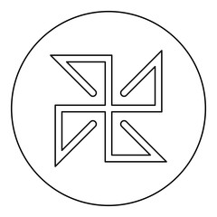 Solon symbol sign slavic pagan icon in circle round black color vector illustration image outline contour line thin style