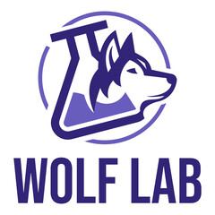 wolf lab flat minimalist logo design