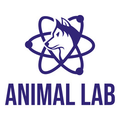 animal laboratory flat minimalist logo design