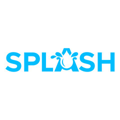 splash text flat minimalist logo design