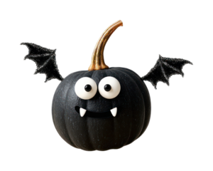 PNG Halloween pumpkin halloween black wings.