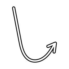 Hand drawn arrow icon vector. Direction illustration sign, Handmade. Pointer symbol or logo.