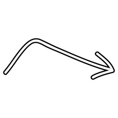 Hand drawn arrow icon vector. Direction illustration sign, Handmade. Pointer symbol or logo.