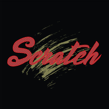 Scratch Text Design with Grunge Brush Effect on Black Background