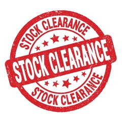 STOCK CLEARANCE text written on red round stamp sign.