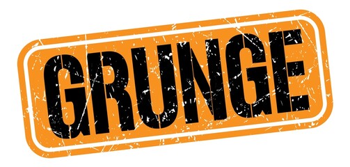 GRUNGE text written on orange-black stamp sign.