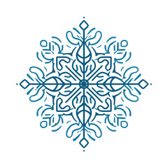PNG Snowflake symmetrical design lines.