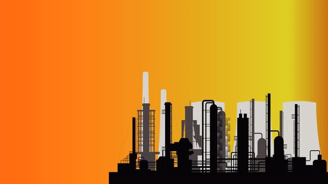 Industrial factory silhouette vector animation suitable for use in company presentations