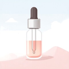 Serene serum bottle illustration