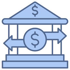 Bank Transfer Blue Icon