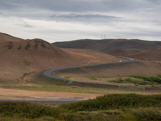 motorway in lava fields of Iceland