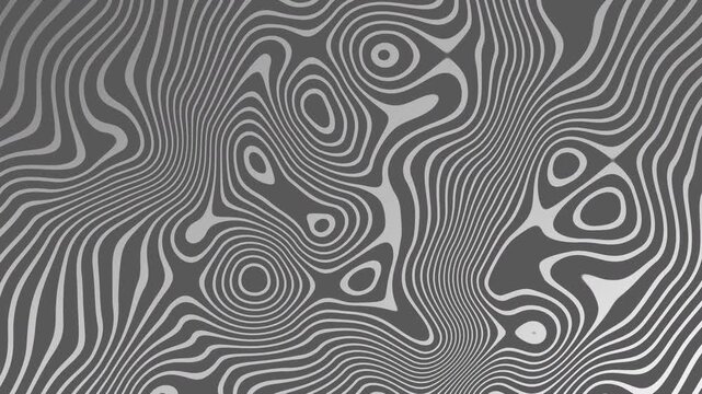 Dynamic Abstract Animation of Flowing Wavy Lines Creating a Liquid Metal Pattern. Stock Footage