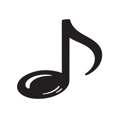 "Hand-Drawn Music Note Silhouette in Doodle Style"