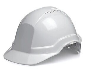 Fototapeta premium White safety hard hat on white background