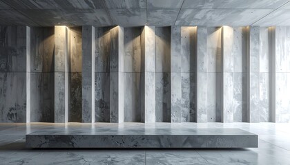 Modern room with vertical lines and lighting