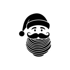 Santa Claus face with hat and striped beard