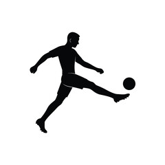 Long Pass / Clearance Kick – Soccer Silhouette Vector
