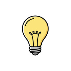 Bright Idea Light Bulb Icon - Innovation, Creativity, Solution, Inspiration