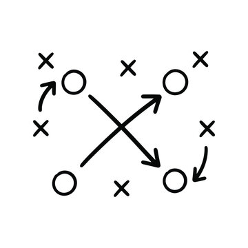 Strategic planning diagram xs and os game board strategy concept vector