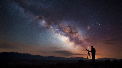 Obraz premium Milky way observation night sky