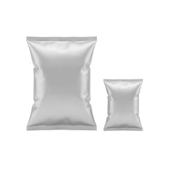 Silver Chips Bag Isolated on Transparent Background