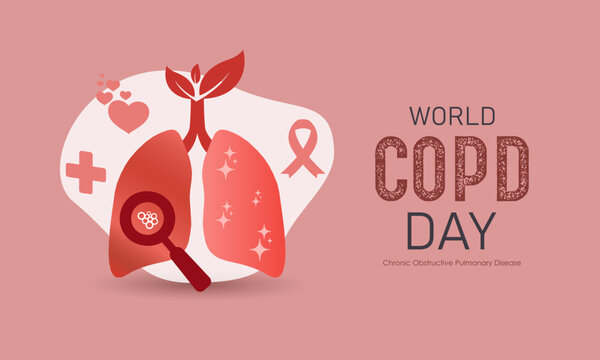 World COPD Day Vector Template | Healthy Lungs, Better Life – Medical Awareness Illustration