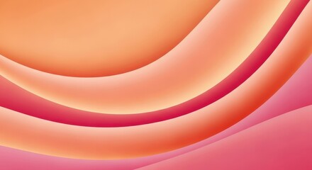 Smooth Gradient Waves of Warm Orange and Pink Hues, Abstract Flowing Background