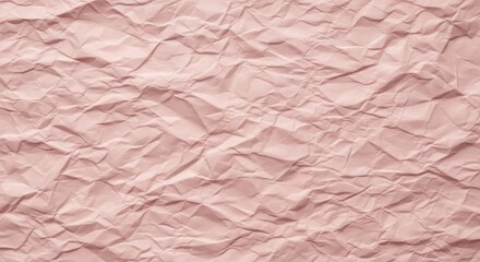 Soft Pink Crumpled Paper Texture with Dramatic Shadows and Highlights