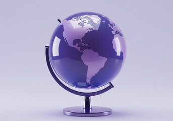 Globe illustration with world map isolated on a light background studio shot