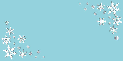 Hand drawn Snow Header Border, Corner Snow Header, Wide Snow Banner