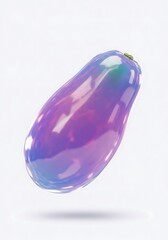 Glossy abstract fruit illustration isolated on white background