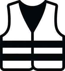 High visibility safety vest icon flat design modern professional vector
