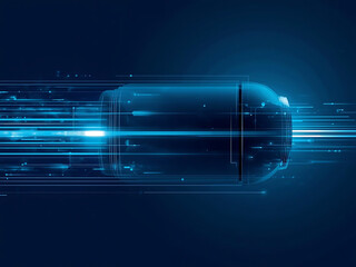 Edge ai device blue duotone vector motion speed technology futuristic abstract energy