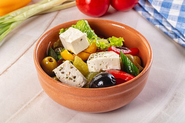 Greek salad with feta cheese
