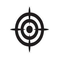 "Minimalist Target Destination Silhouette Icon for Goal and Navigation Concept"
