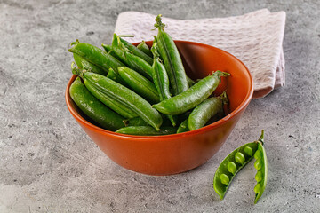 Ripe swwet organic green peas