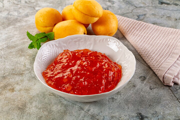 Sweet homemade juicy apricot jam