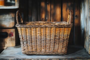 wicker basket on the table