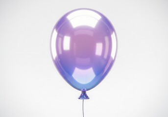 Gradient metallic balloon floating against white backdrop for celebration