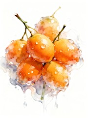 Surreal Fruits Series : A delicious looking healthy bunch of ripe orange kumquats on a white background suitable for graphic design and decoration 003