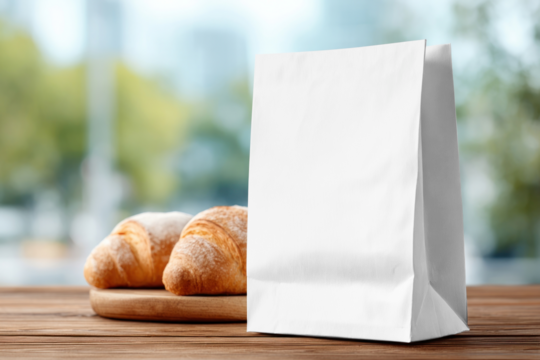 Elegant bakery packaging mockup png, transparent design