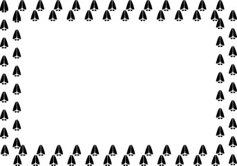 Black and white frame with repeating arrow-shaped patterns, creating a border.