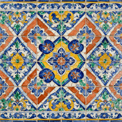 Traditional ornate portuguese decorative tiles azulejos.
