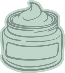 Face Cream Jar Illustration — Organic Skincare Product Doodle