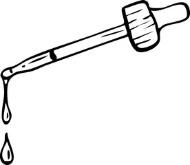 Serum Dropper Illustration — Organic Skincare Product Doodle