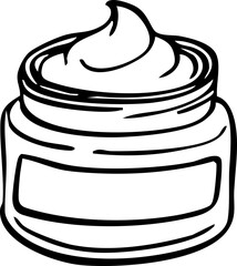 Face Cream Jar Illustration — Organic Skincare Product Doodle