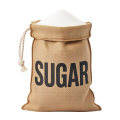 small sack of sugar isolated on white