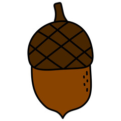 Acorn Doodle Hand Drawn Illustration